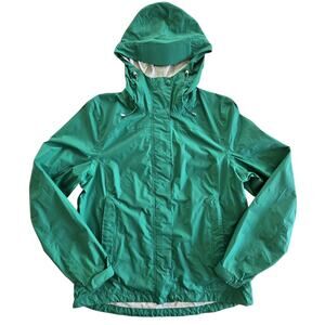 LL Bean Jacket Women S Green Hooded Rain Coat Windbreaker Outdoor Hiking Utility